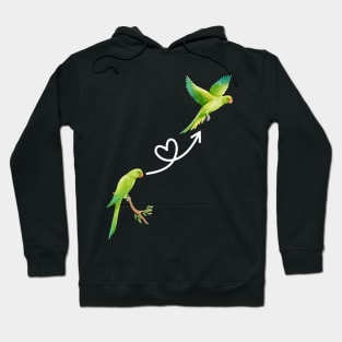 Funny cute green parrot flying parrot owner birdwatching Hoodie